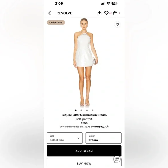 Self-portrait Bridal sequin mini dress - Picture 2 of 3